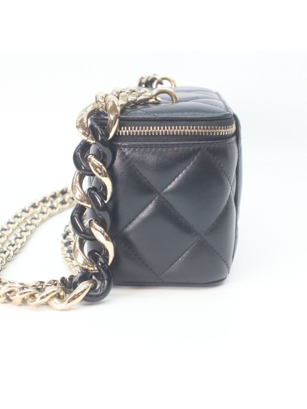 Chanel Black Lambskin Gold Big Chain Shoulder Vanity - Picture 2 of 13